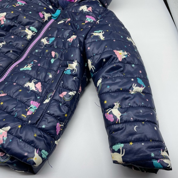 Cat & Jack Unicorn Puffer Coat Toddler Girls 2T - Picture 4 of 13